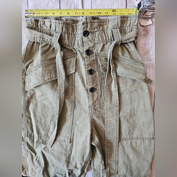 BDG Urban Outfitters Size Medium Umber Army Green Hi-Rise Paperbag Pants NWT - Picture 10 of 12